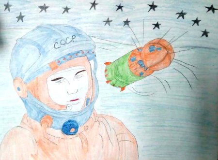 Рисунок ко Дню космонавтики