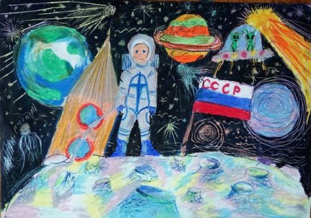 Космос рисунок карандашом
