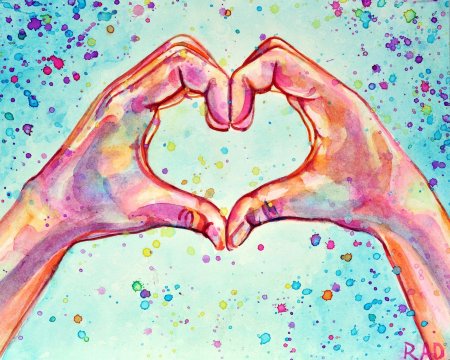 Сердце акварель