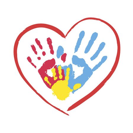 Цветные ладошки в сердце