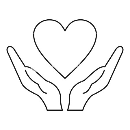 Раскраска сердце в ладонях