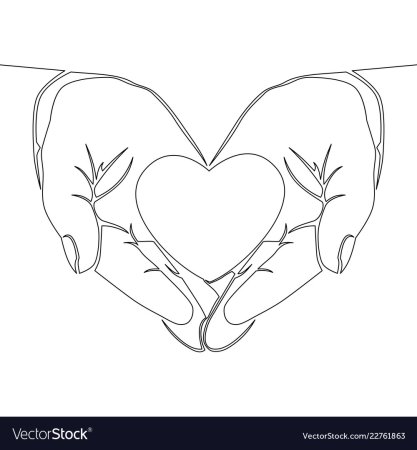 Сердце в руках карандашом