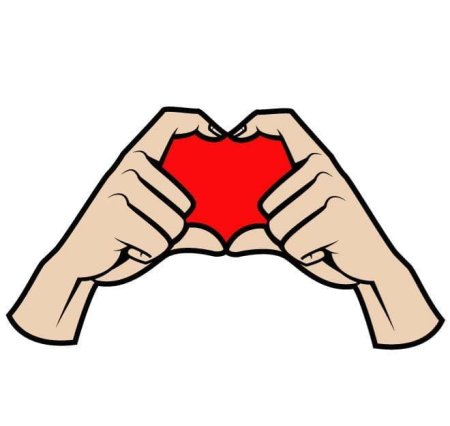 Знак сердца руками