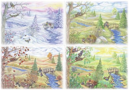 Времена года иллюстрации