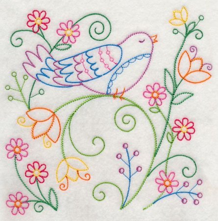 Вышивка стебельчатым швом цветы