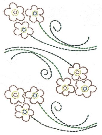Узоры для вышивания стебельчатым швом