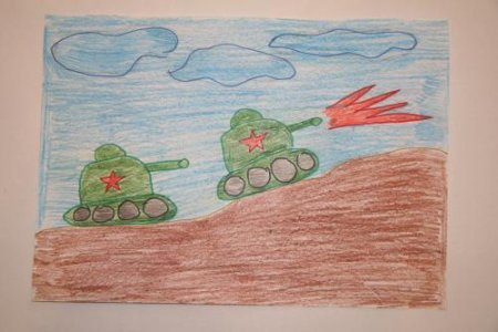 Детский рисунок на военную тему