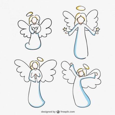 Поэтапное рисование ангела для детей