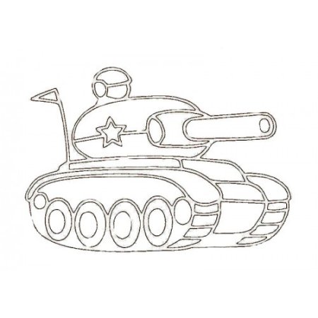 Трафарет танка для детей