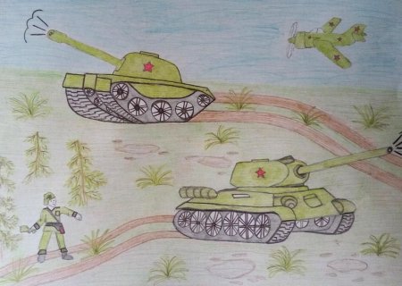 Детские рисунки к 23 февраля