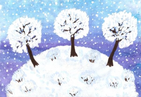 Рисование зимних деревьев