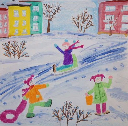 Рисование снег идет