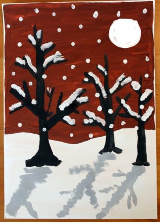 Рисование «деревья в инее» (т. с. Комарова, стр. 91)