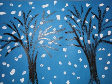 Зимнее рисование в подготовительной группе