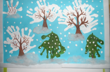 Рисование первый снег