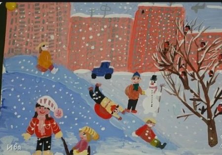 Рисование зимнее окно