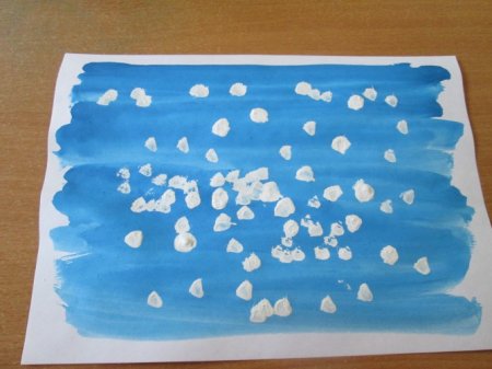 Зима в нетрадиционной технике рисования