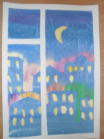 Аппликация деревья в снегу