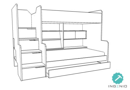 Нарисовать двухэтажную кровать