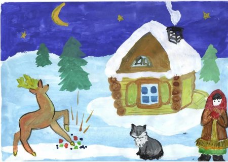 Рисование зимняя сказка