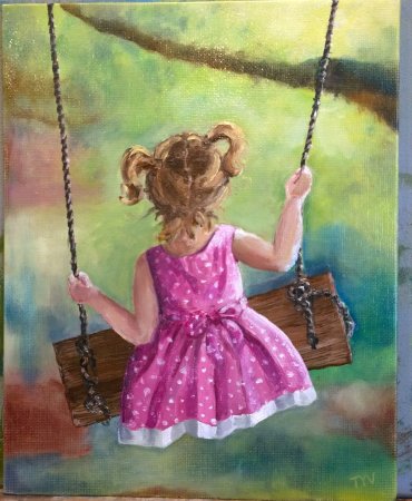 Девочка на качелях