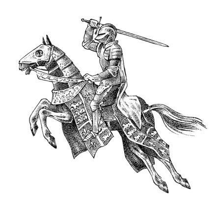 Раскраска Рыцарь на коне