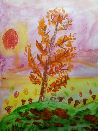 Детский рисунок осень
