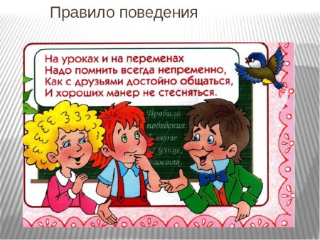 Правила поведения на уроке и на перемене