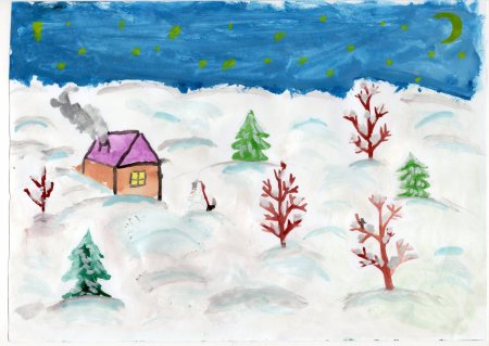 Рисунок к стихотворению зимнее утро