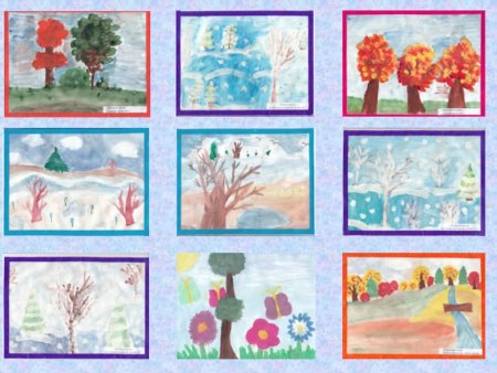 Рисование 4 времени года в старшей группе