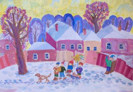 Чайковский времена года декабрь Святки рисунок