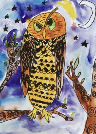 Детские рисунки Совы