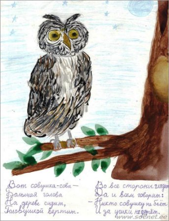 Иллюстрация к сказке Сова Бианки 2 класс
