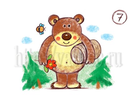 Медведь для рисования для детей