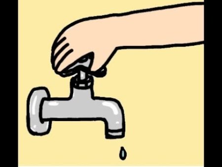 Нарисованный раковина с водой