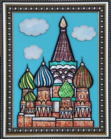 Храм Василия Блаженного пластилинография