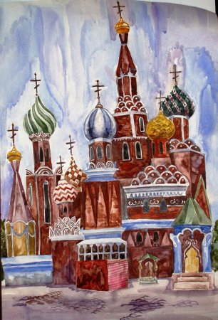 Храм Василия Блаженного рисунок для детей