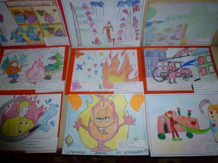 Детские рисунки на тему пожарная безопасность