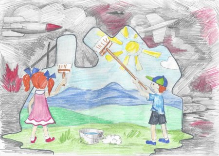 Детские рисунки о войне на Донбассе