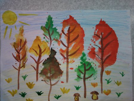 Рисование лес точно Терем расписной