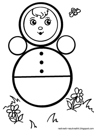 Неваляшка раскраска для детей 2-3 лет