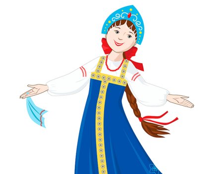 Девица красавица на белом фоне