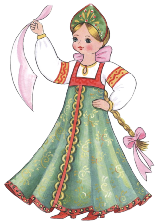 Мультяшная девочка в кокошнике