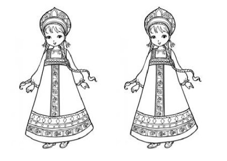 Девушка в сарафане рисунок
