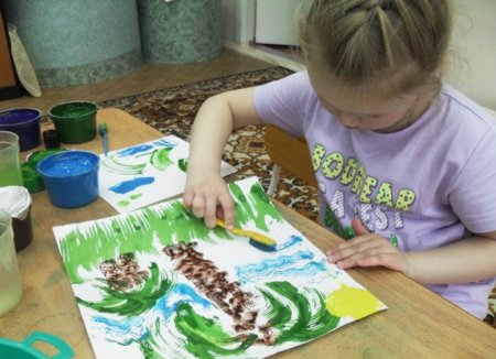 Рисование зубной щеткой