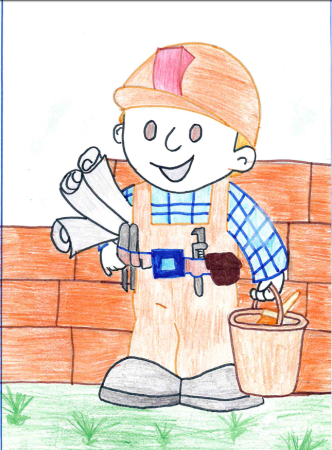 Детские рисунки ко Дню строителя