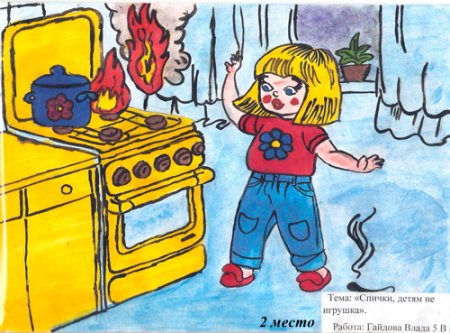 Пожар в доме рисунок