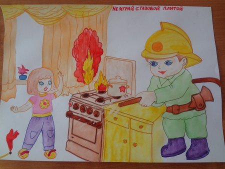 Лёгкие рисунки на тему пожарная безопасность