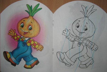 Чиполлино рисунок для детей легкий