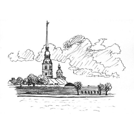 Петропавловская крепость в Санкт-Петербурге рисунок